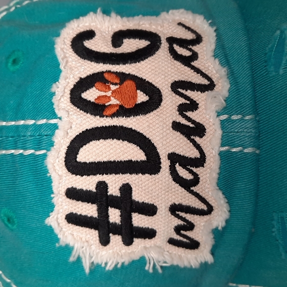 #Dog Momma Baseball Hat Cap Headwear Vintage Look KBETHOS NWOT Teal - Picture 2 of 10